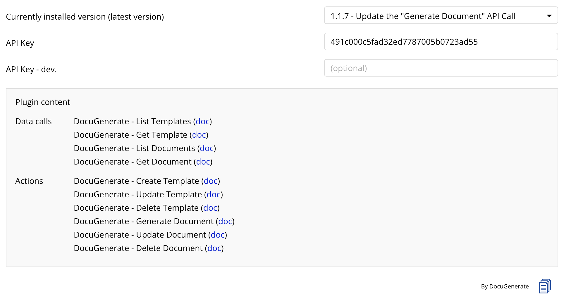 Configure the DocuGenerate API Key in Bubble