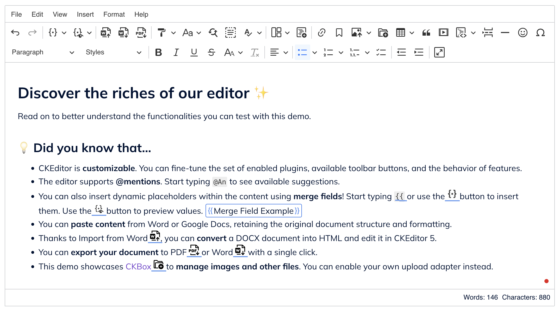 CKEditor Interface