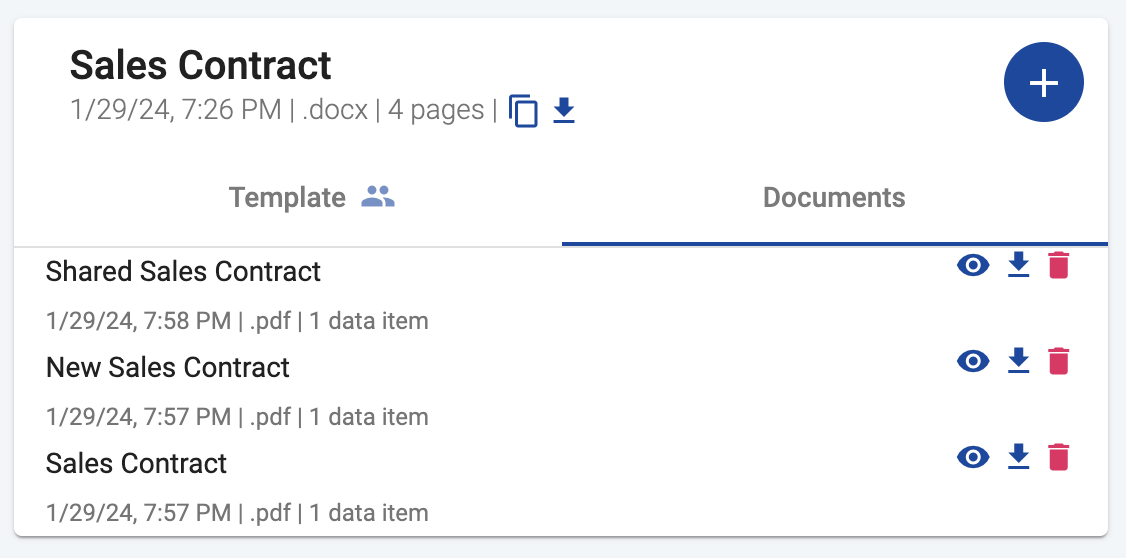Documents list