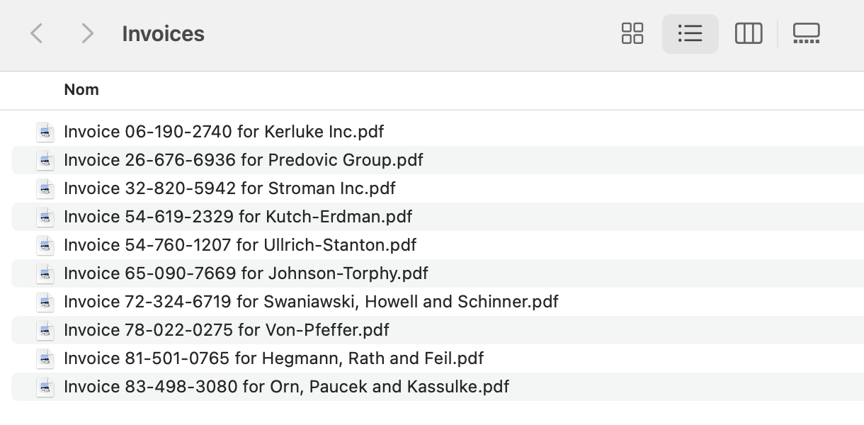 ZIP archive content