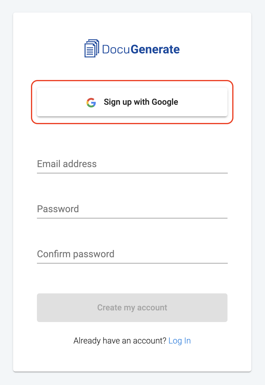 Google signup