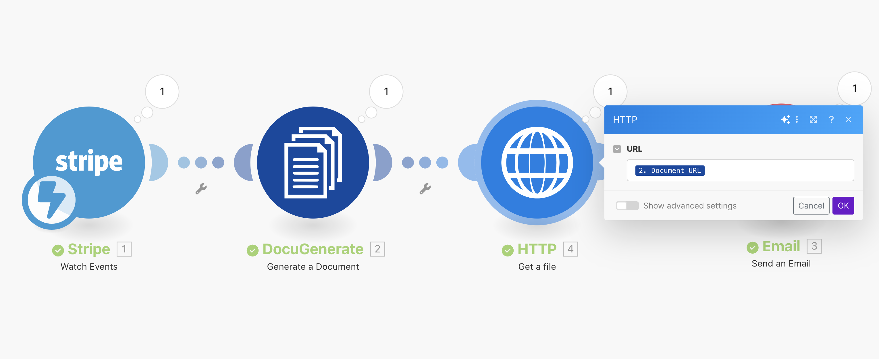 Use the HTTP module to get the generated file content