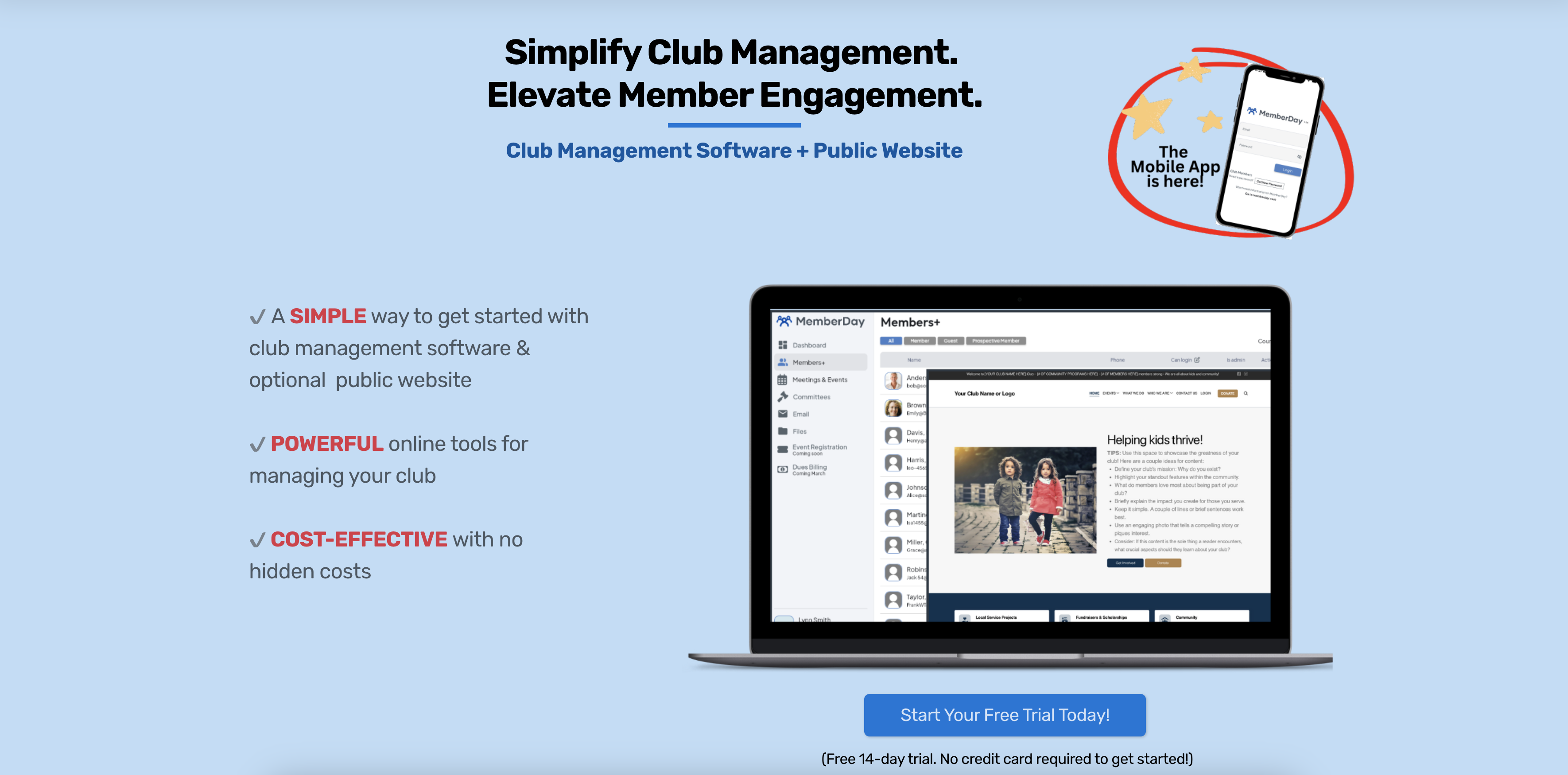 MemberDay homepage hero