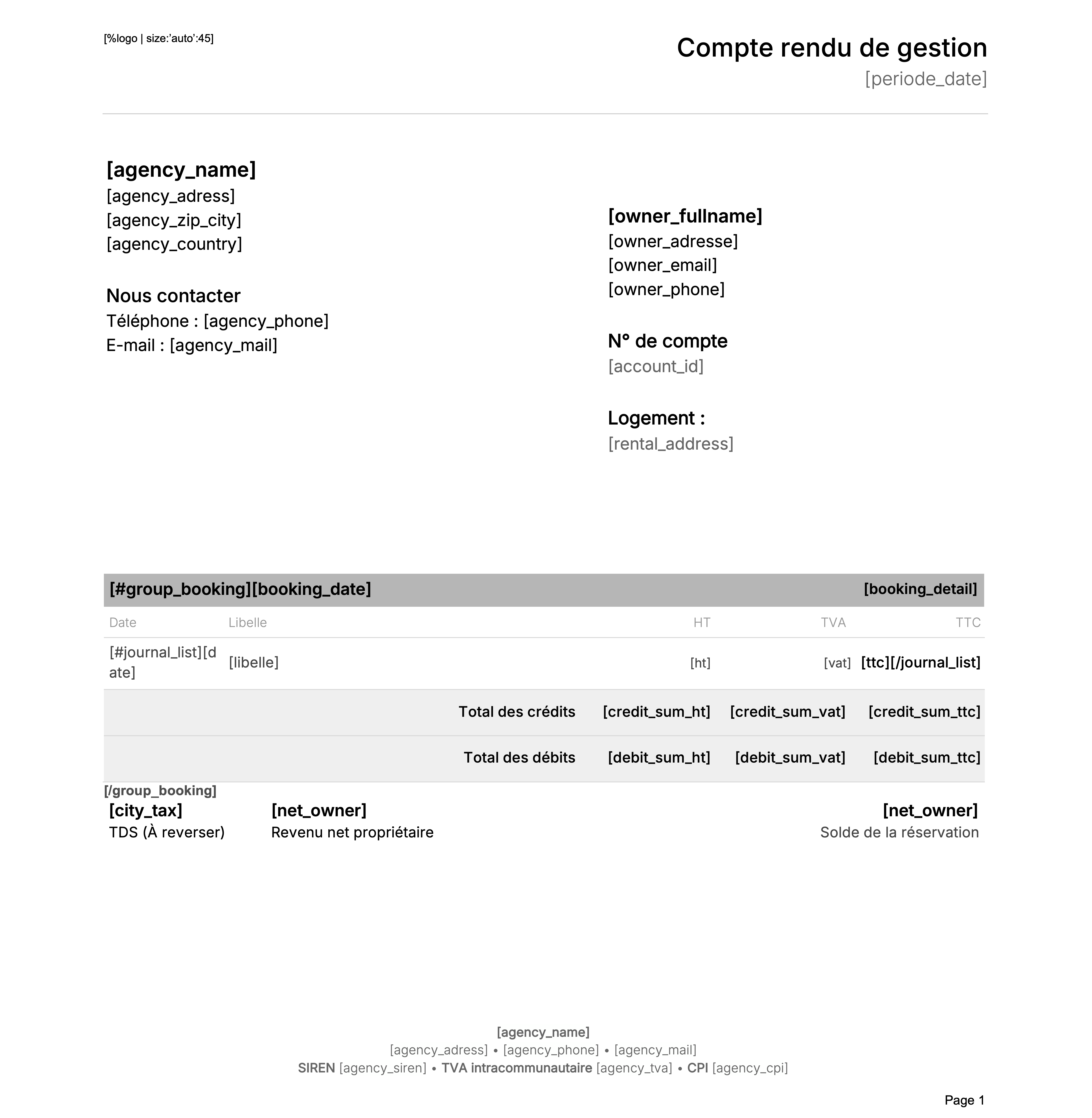 Quixar management report template