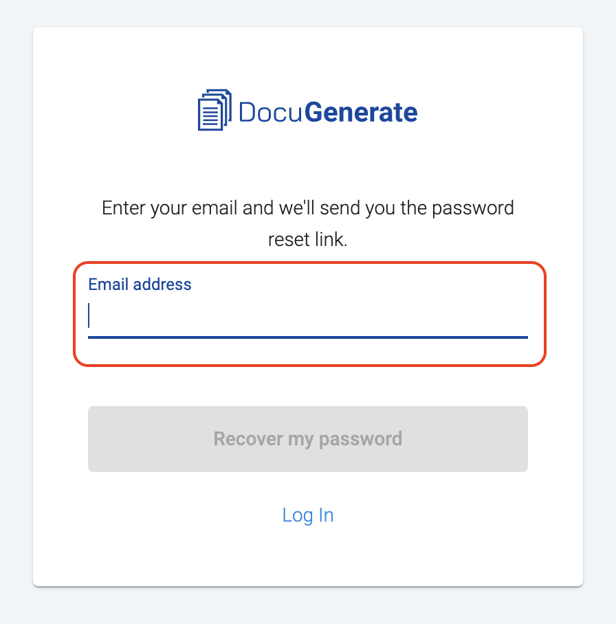 Reset password