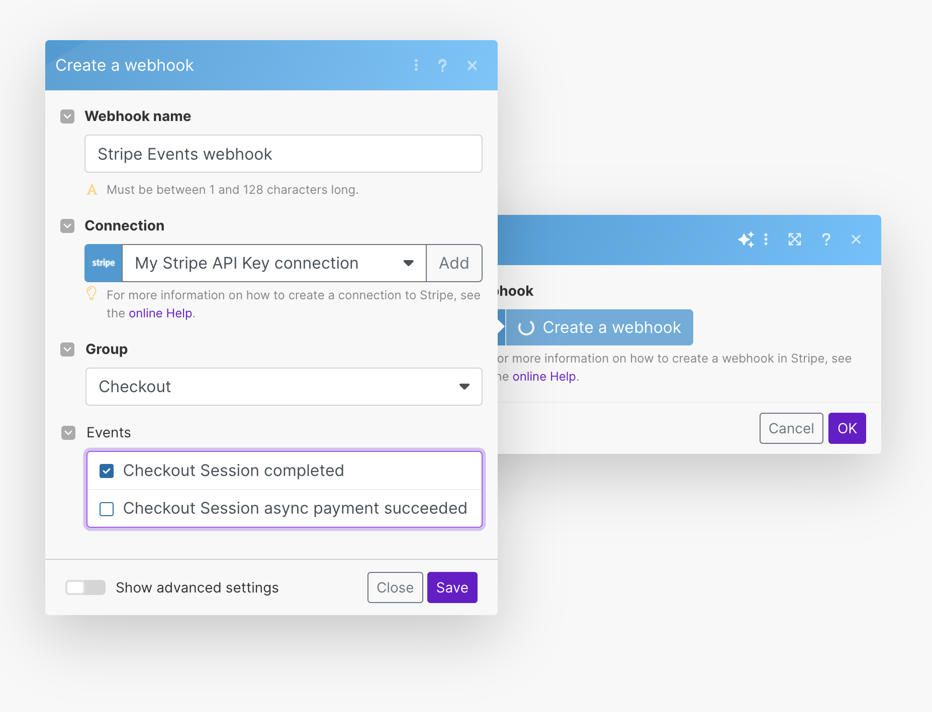 Create Stripe webhook for checkout session completed