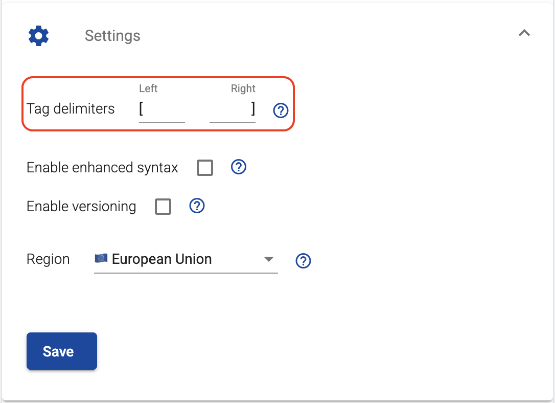 Update delimiters