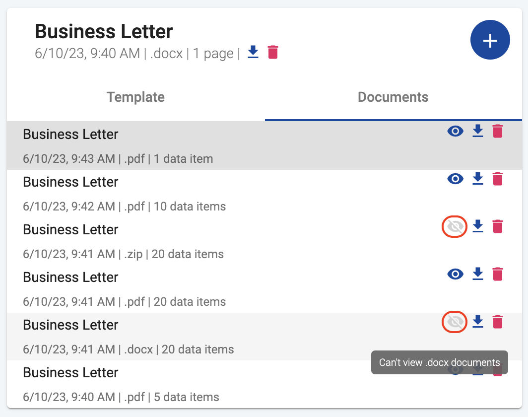 View document disabled