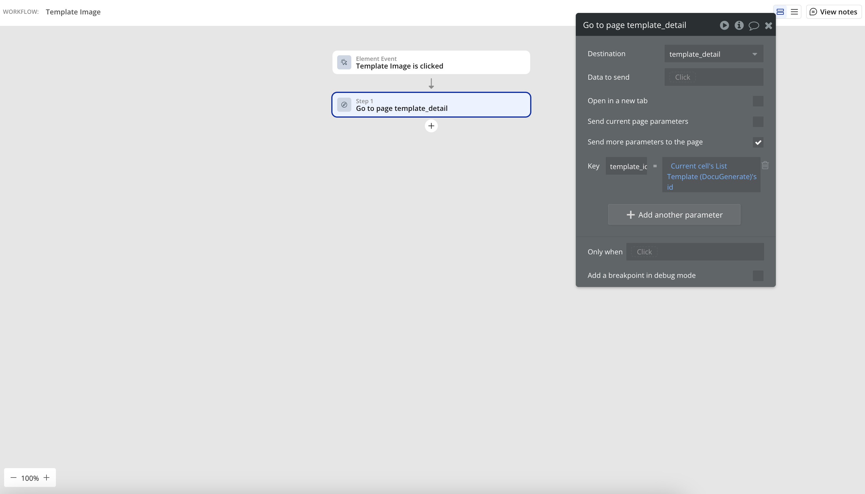 Workflow click template image